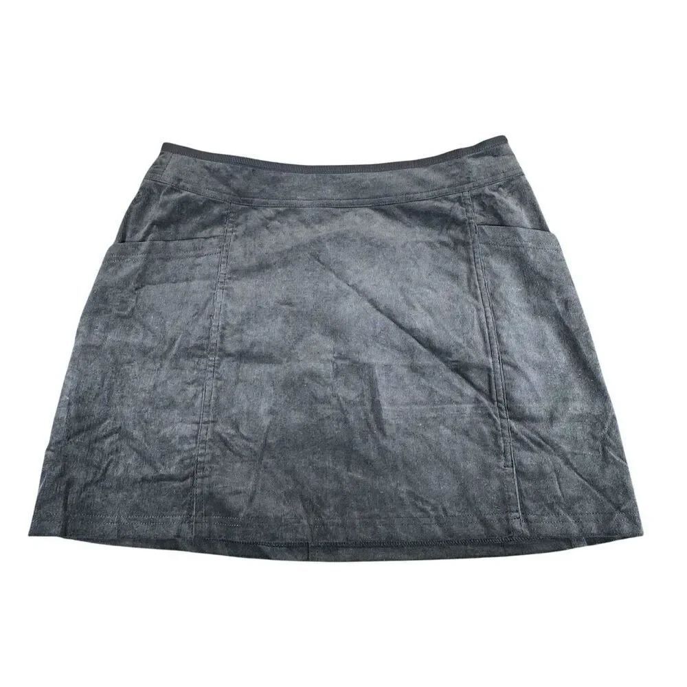 Kuhl Sz 6 Strova Brown Corduroy A-Line Mini Outdoor Skirt Carbon Gray NWOT